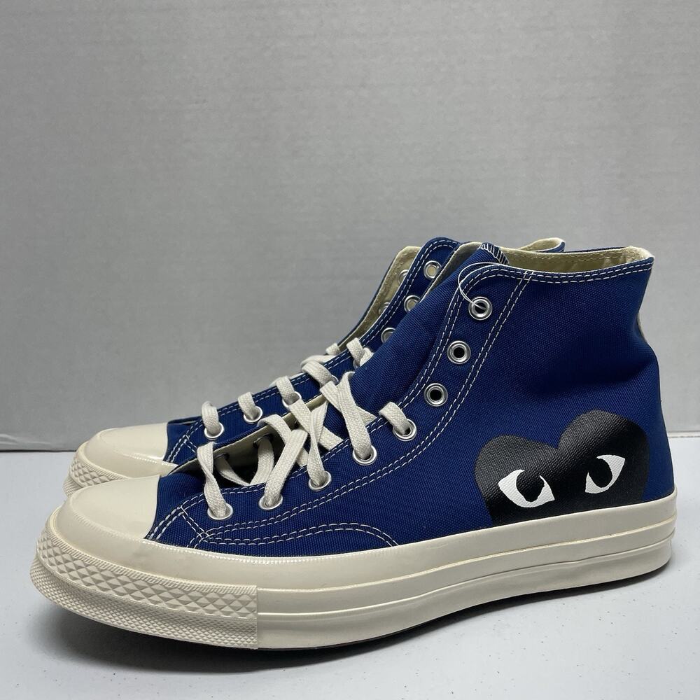 Converse Chuck 70 High Comme des Garçons PLAY Blue Quartz 171846C Size 8.5 CDG